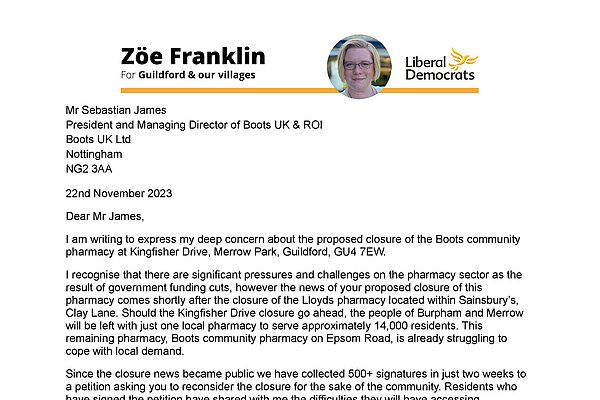 ZF's letter to CEO, Boots UK