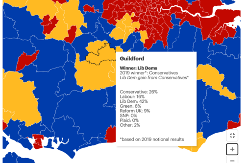 Latest MRP Poll SE Map 03.04.24