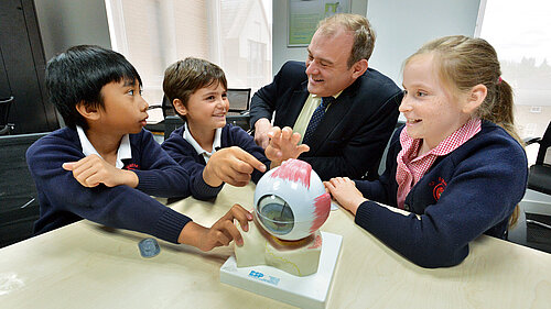 Ed Davey with school pupils