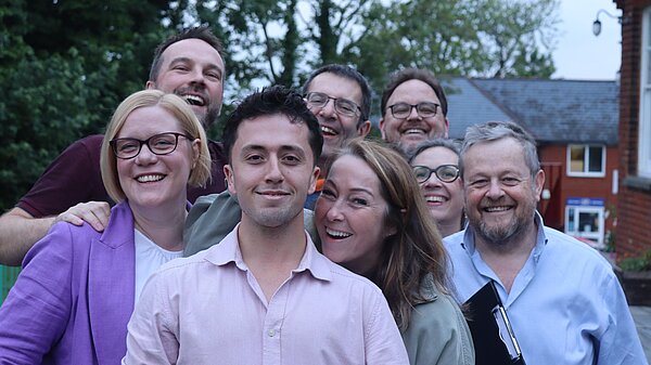 The Guildford Lib Dem team stood in a group